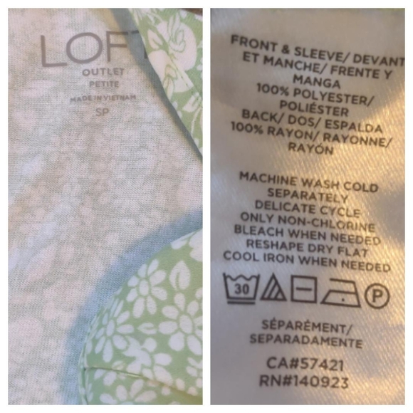 Loft Green / White Floral Blouse - Picture 12 of 16